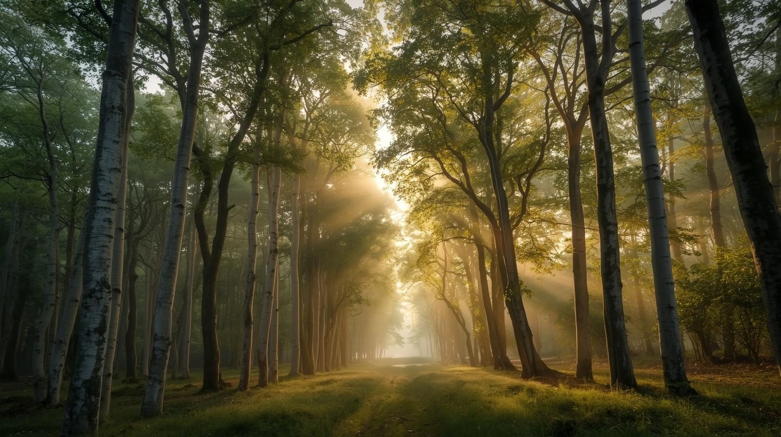 Sunlit woodland